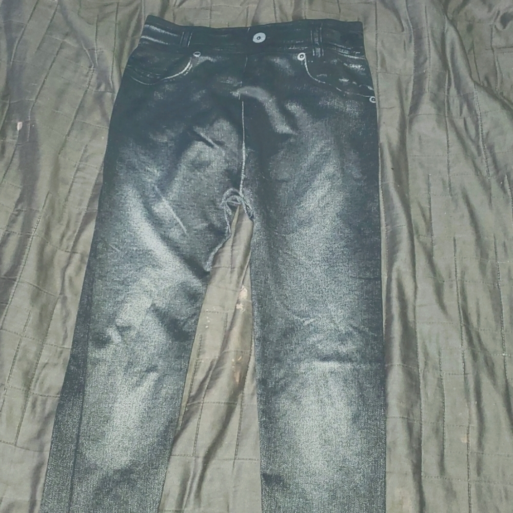 jean print leggings